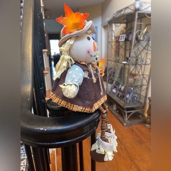 Scarecrow Doll Autumn Fall Harvest Decoration Decor Tabletop 16" Shelf Sitter - Picture 2 of 16